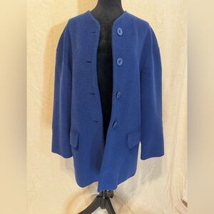 Vintage Mondi Blue Wool Mohair Coat EU 34 US Small